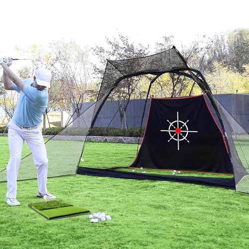 JAYA Golf Hitting Mat with Heavy Rubber Base, Foldable Golf Practice Mat for Indoor & Outdoor Training, Dual Turf Fairway & Rough Grass Mat for Swing, Chipping and Driving Practice - size: 30" x 15"