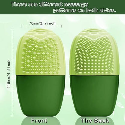 XHJRI Ice Face Roller Massager,Ice Cube Roller for Face, Eyes and Neck Naturally Conditioning and Skin Care,De-Puff Eye Bags,Reduce Migraine Pain,Reusable Massage Silicone Ice Mold (New Green) - color: New Green