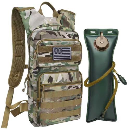 Tactical Hydration Backpack,tactifans Water Backpack with 3L Water Bladder,Tactical Molle Hydration Pack for Men Women,Hydration Pack Backpack for Hiking,Running,Hunting,Biking - color: CP