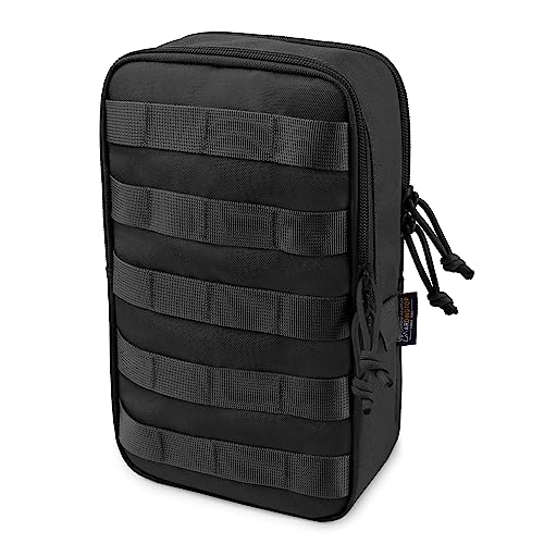 Mardingtop Molle Tactical Utility Pouch, EDC Admin Pouch Bag, Molle Attachment Military Modular Attachment - color: 6401-black