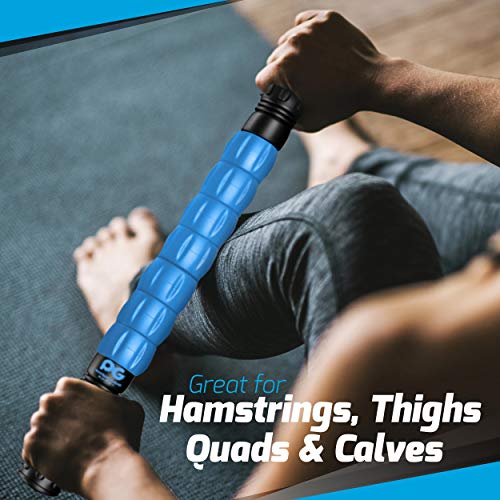 Physix Gear Roller Stick - Muscle Roller Massage Stick for Legs, The Stick Massage Roller for Deep Tissue Massaging Stick for Athletes, Physical Therapy Muscle Roller, Recovery Stick Roller - color: Blue