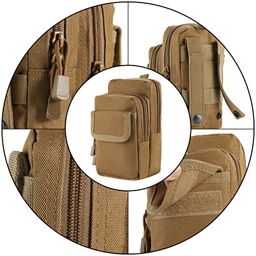 FRTKK 2 Pack Molle Pouches - Tactical Compact Water-Resistant EDC Pouch Bag Small Utility Pouch - color: 2 Pack-ACU 2