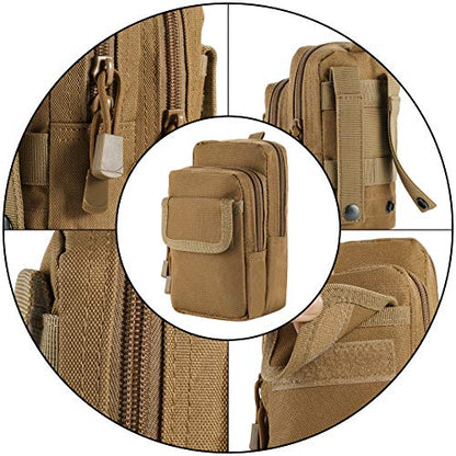 FRTKK 2 Pack Molle Pouches - Tactical Compact Water-Resistant EDC Pouch Bag Small Utility Pouch - color: 2 Pack-ACU 2