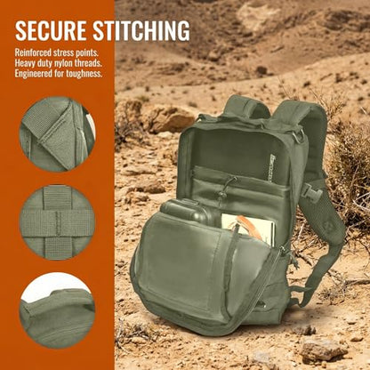 Small Tactical Backpack Military Daypack 12L Molle Bag Rucksack Army Daypack for Outdoor,Hiking,Camping,Travel (Green) - color: Green