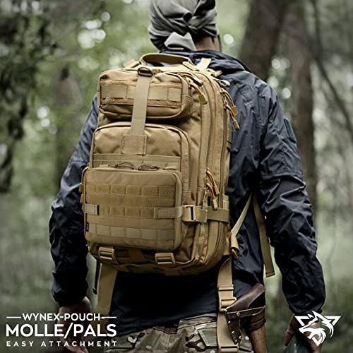 WYNEX Tactical Admin Molle Pouch, Medical EDC EMT Utility Bag Shell Design Attachment Pouches 1000D Nylon Hiking Belt Bags - color: Khaki