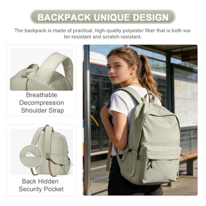 School Backpack For Girls Boys High Middle school college Backpack Bookbag Cute Aesthetic Backpacks Lightweight Bag Waterproof Work Gym Casual Daypack Backpacks For Men Women - color: A-green