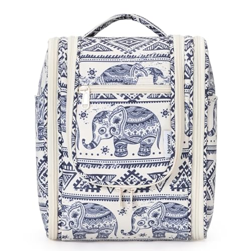 Narwey Small Hanging Toiletry Bag Women Travel Makeup Bag Organizer Toiletries Bag for Travel Size Essentials Accessories Cosmetics (Medium, Elephant) - color: B-Elephant, size: Medium