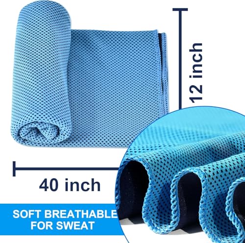 Amgico 4 Pack Cooling Towel for Neck and face(40"x12"), Cooling Neck Wraps, Quick Dry Towels, Ice Towel for Gym, Yoga, Running, Workout - color: Macaron Mint Green/Macaron Pink/Macaron Light Purple/Macaron Light Blue