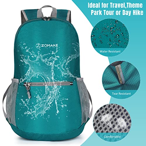 ZOMAKE Ultra Lightweight Hiking Backpack 20L, Packable Small Backpacks Water Resistant Daypack for Women Men(Lake Green) - color: Lake Green