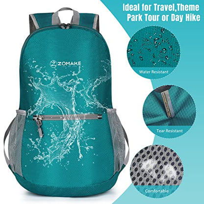 ZOMAKE Ultra Lightweight Hiking Backpack 20L, Packable Small Backpacks Water Resistant Daypack for Women Men(Lake Green) - color: Lake Green