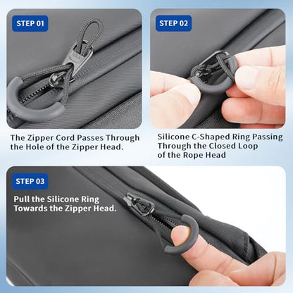12PCS Zipper Pulls Compatible with Osprey,Nylon U-Shape Zipper Pulls, Heavy Duty Replacement for Backpack, Pouch, Luggage, Removable Cord Extension