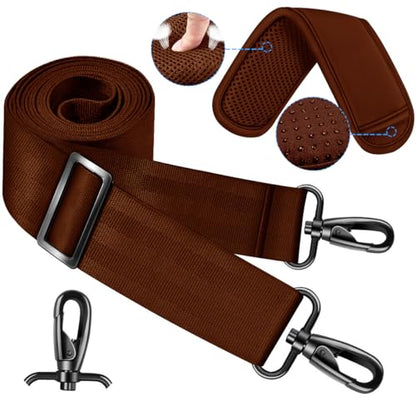 ZINZ 60 Inch Shoulder Strap with Removable Ultra-Thick Pad, Adjustable Buckles Shoulder Crossbody Strap for Luggage Bag - color: Coffee