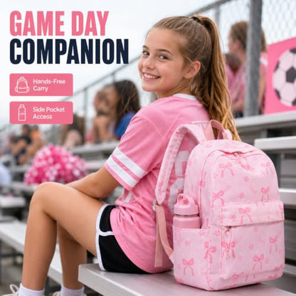 LEDAOU Kids Backpack for Boys Girls Preschool Kindergarten Elementary School Bookbag Toddler School Bag with Chest Strap (Bow flower pink) - color: Bow Flower Pink