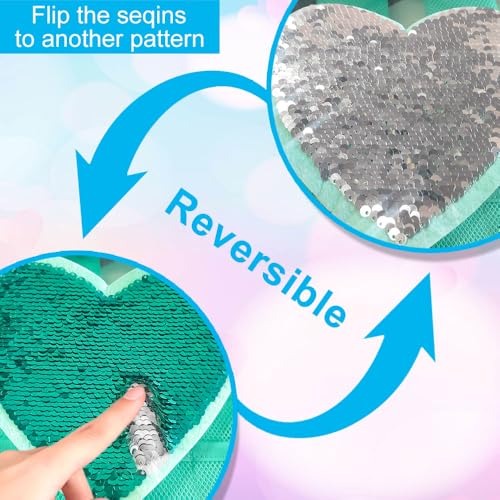 gxtvo 3PCS See Through Backpack Heavy-Duty Set for Women & Teen Girls, 17" Clear Bookbag with Rainbow Strap, Green Sequins Transparent School Bag - color: Green Sequins Clear Backpack Set
