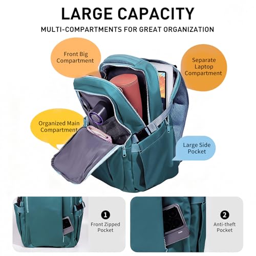 Travel Backpack for Women Men Carry on Backpack, Airline Approved Large Travel Bag Flight Approved Personal item, 15.6 Inch Laptop Backpack Casual Daypack for Weekender Hiking-DEEP BLUE - color: Deep Blue