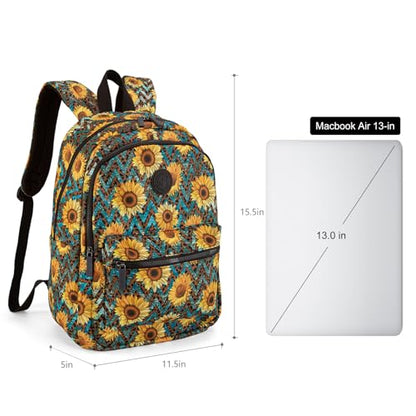 Montana West Western Backpack Purse for Women Lightweight Rucksack Casual Daypack for Laptop Travel College - color: Floral Sunflower