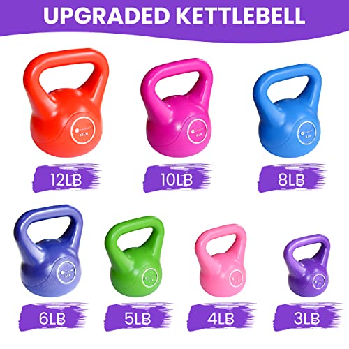 Gymenist Exercise Kettlebell Fitness Workout Body Equipment Choose Your Weight Size - color: 10LB - Hot Pink, size: 10 LB