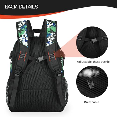 Goloni 40L Basketball Bag,Large Basketball Backpack with Ball Compartment & Shoe Compartment,Backpack for Soccer,Volleyball - color: Camouflage green