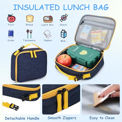Chase Chic Toddler Backpack for Boys, Puffer Cute Lightweight Preschool Backpack with Lunch Box Set for Daycare Travel Kids Age 3-6,Blue Car - color: Blue Car