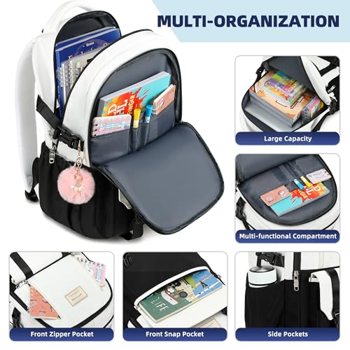 Caoroky knight Travel Laptop Backpack for Women Girls Elementary High School Bag College Backpacks Waterproof Daypack Large Bookbags Purse for Teens Students Computer Bags 15.6 Inch-Blacknew - color: Black-1