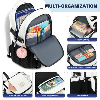 Caoroky knight Travel Laptop Backpack for Women Girls Elementary High School Bag College Backpacks Waterproof Daypack Large Bookbags Purse for Teens Students Computer Bags 15.6 Inch-Blacknew - color: Black-1