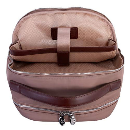 McKlein Parker, 15" Backpack Laptop Briefcase, Laptop & Tablet, Travel Business Backpack & Cross-Body, Dual Compartment Laptop/Computer & Tablet Backpack Bag Case - color: Khaki