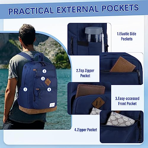 Chase Chic School Backpack for Men Women,Water Resistant Bookbag/Schoolbag/Daypack for Teen Boys Girls High School,College,Work,Travel Blue - color: Blue