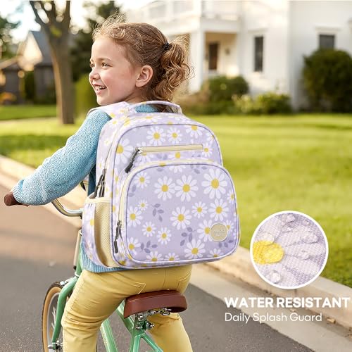 mibasies Toddler Backpacks for Girls 2-4: Little Kid Bookbag for Preschool Prek Daycare Daisy Gray - color: Daisy Gray, style: Toddler-12"h(not Fit Folder)