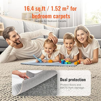 VEVOR 2' x 8' Non-Slip Rug Pad Gripper - 1/4" Thick Polyester Felt & Latex Backing Padding Cushion for Area Carpet Runner Hardwood Floors Living Room - Grey - size: 2'1" x 7'11" (Rectangular)