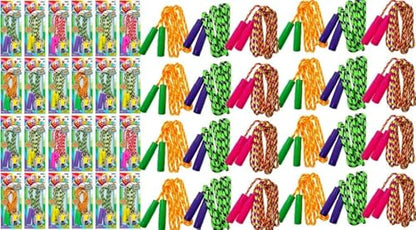 JA-RU 7ft Adjustable Jump Rope (Jump Rope) Nylon Braided Jump Ropes for Kids. Indoor & Outdoor Activities for Teens. Bulk Party Favor & Gymnastics Goodie Bag Stuffers. 1995 - style: 24 Pack