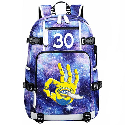 Basketball Player 30 Multifunction Backpack Travel Laptop Fans bag For Men Women - color: Starry Sky - 2