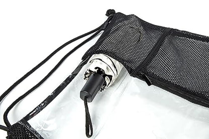 BORMELUN Clear Drawstring Backpack - Stadium Approved String Cinch Bag for Gym, Concerts, Clear Bag with Adjustable Straps Transparent