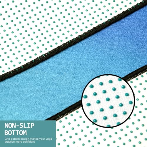 Eunzel Hot Yoga Towel, Non Slip Yoga Mat Towel Sweat Absorbent Printed Yoga Towel with Grip Dots for Hot Yoga, Pilates and Workout 72"x 24", Oceanic Melt - color: Oceanic Melt