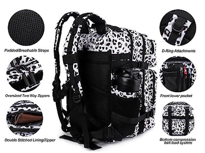 LHI Military Tactical Backpack for Men and Women 45L Army 3 Days Assault Pack Bag Large Rucksack with Molle System - Leopard - color: 2.2 Leopard