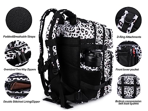 LHI Military Tactical Backpack for Men and Women 45L Army 3 Days Assault Pack Bag Large Rucksack with Molle System - Leopard - color: 2.2 Leopard