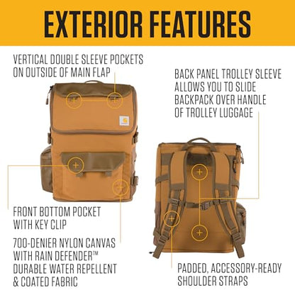 Carhartt 35L Nylon Workday Backpack, Durable Water-Resistant Pack with 15" Laptop Sleeve and Adjustable Shoulder Straps, Blind Duck Camo - color: Blind Duck Camo