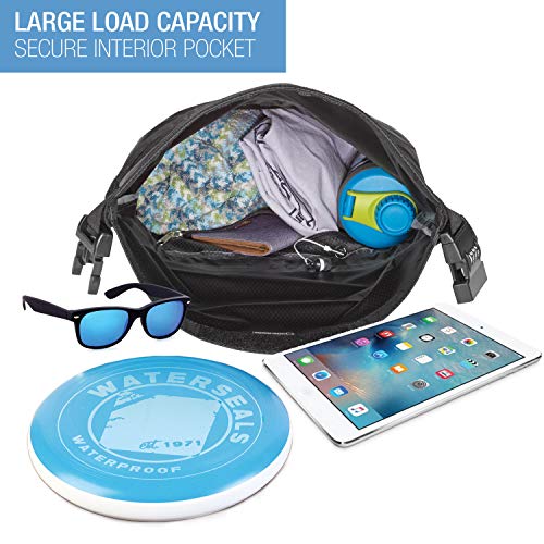 WaterSeals Locking Backpack + Waterproof Bag for Women & Men with Ripstop Material & Anti-Theft Combination Lock to Protect Wallet, iPhone or Valuables at the Beach, Pool, Skiing, or Camping, Black - color: Black