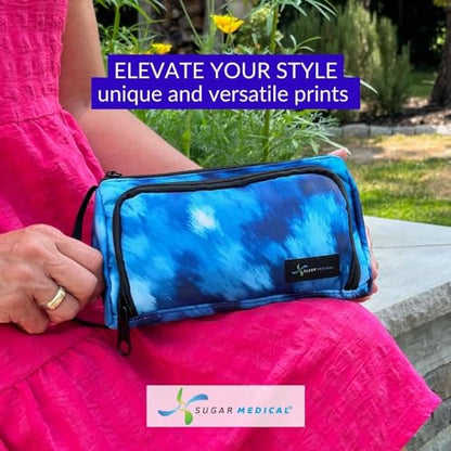 Sugar Medical Insulated Insulin Pen Case Organizer with Ice Pack - color: Waves