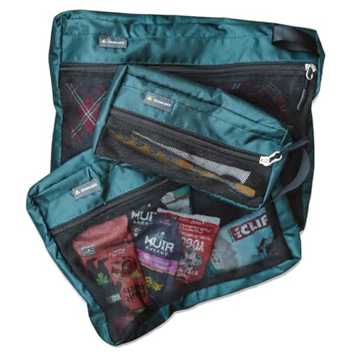 Coghlan's Organizer Bags Set - 3 Sizes (7.5"x3.5", 10"x8", 12"x10") - Lightweight Oxford Ripstop with Mesh Front, Zippered Access - Ideal for Camping Gear, Travel Essentials, and Storage Solutions