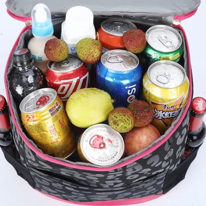 Leopard Camping Cooler Backpack Ice Chest Lunch Backpack 24 Cans Insulated Leak Proof Soft Beach Cooler Bag for Men Women Camping Hiking Picnic Travel Summer