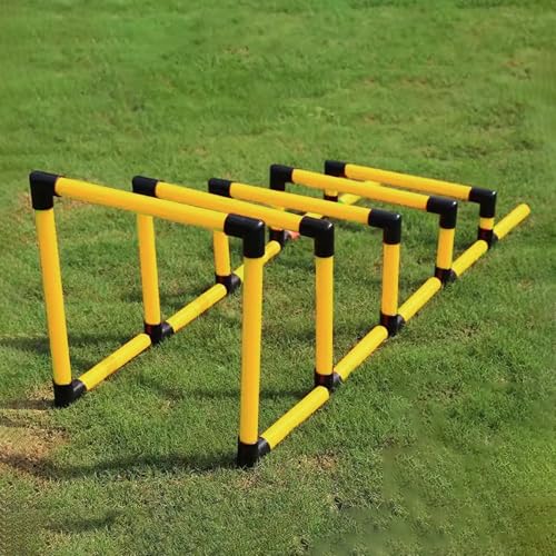 CMYUN 5 Pcs Different Heights Speed Agility Hurdles, Soccer Obstacle Hurdles Training Equipment, Portable Athletes Mini Hurdles Trainer, Sport Speed Hurdles(Yellow) - color: Yellow