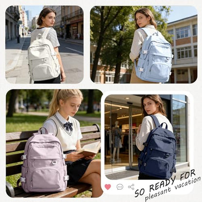 Lightweight College Backpack for Women Men Cute School Bag for Teens Girls Boys High School Backpack for Students Waterproof Casual Daypack Backpack（Green） - color: A3-green