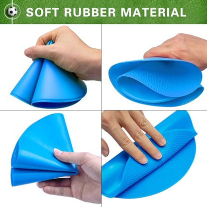 Poly Spot Markers 4inch/9 inch Non-Slip Rubber Agility Markers Flat Field Cones Floor Dots for Football, Soccer, Basketball Training Markers, School Activities, Exercise Drills, Social Distancing - style: 9inch 6Pcs(Blue)