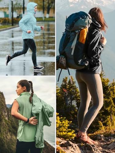 CRIPOM Light Weight Rain Jacket Women Waterproof Windbreaker Travel Rain Coats for Women Packable S-XXL - color: Black, size: Small