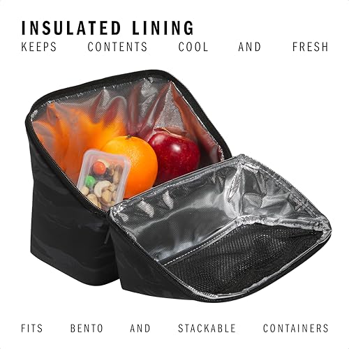 adidas Kids Affiliate Lunch Bag – Insulated Lunchbox for Girls and Boys, 6L - color: Essential Camo Black/Black/Orange