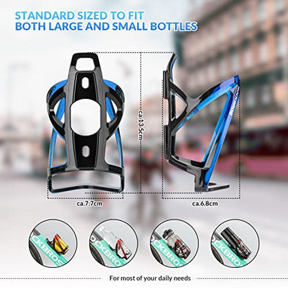 ROCKBROS Bike Water Bottle Holder Ultra-Light Bicycle Bottle Cages with Screws Tool, Universal Bike Cup Holder Rack for Road MTB Bikes… - color: Blue-Black, size: Standard