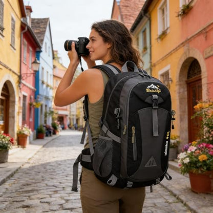 Travel Backpack 40L.Flight Friendly Approved Carry-on Luggage,Anti theft.Water.resistant.Lightweight.Business.Rucksack,Durable Large Weekender Bag Daypack Fits 17.3 Inch Laptop Unisex - color: Grey and Black
