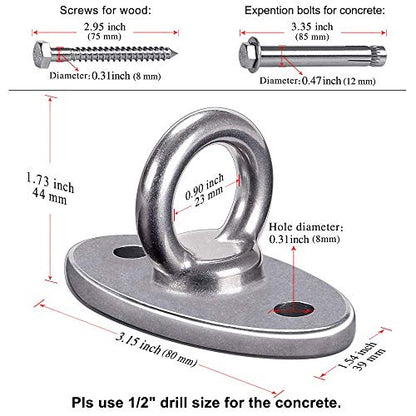 SELEWARE Ceiling Mount Cast Stainless Steel Swing Hanger Wall Anchor Hanging Yoga Swing Hammock Chair Suspension Straps Heavy Bag and More - color: Ceiling Mount (1 Pack)