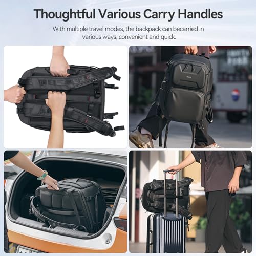ULANZI BP10 Hardshell Camera Backpack 35L for DSLR Professional Photography Video Accessories Travel Tripod Strorage Large Splash-proof Hardshell Bag for Sony Canon Women Men w Tripod&Laptop Holder - size: BP10 35L Shoulder Bag