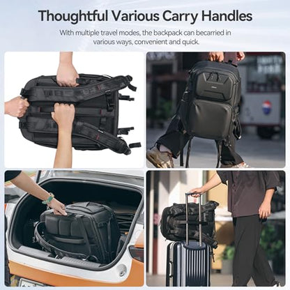 ULANZI BP10 Hardshell Camera Backpack 35L for DSLR Professional Photography Video Accessories Travel Tripod Strorage Large Splash-proof Hardshell Bag for Sony Canon Women Men w Tripod&Laptop Holder - size: BP10 35L Shoulder Bag